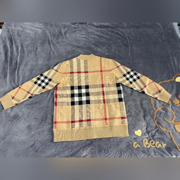 Burberry Check Wool Blend Cardigan - Picture 3 of 16